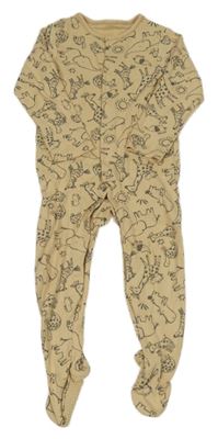 Béžový overal se zvířátky Nutmeg