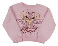 Růžová crop mikina s Angel Disney