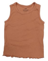 Broskvový žebrovaný top H&M