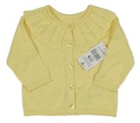 Nové - Žlutý vzorovaný propínací svetr s límečkem Matalan