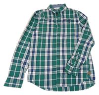 Zeleno-bílo-modrá kostkovaná košile s nápisem H&M