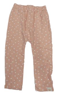 Růžovo-bílé puntíkaté zateplené legíny Topolino