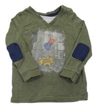 Khaki triko s příšerkou S. Oliver