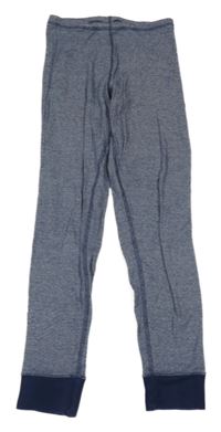 Tmavomodré melírované pyžamové kalhoty H&M