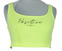 Dámský žlutý crop top s nápisem Terranova 
