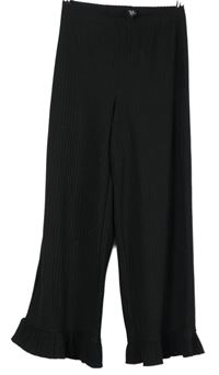 Dámské černé žebrované culottes teplákové kalhoty Nobody´s Child 