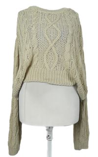 Dámský béžový ažurový crop svetr Urban Outfitters 