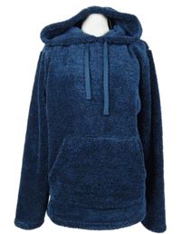 Nové - Pánská tmavomodro-modrá melírovaná chlupatá mikina s kapucí Matalan