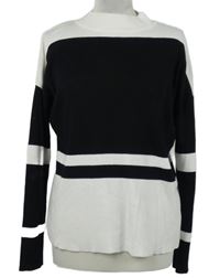 Dámský černo-bílý pruhovaný svetr Papaya 