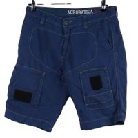 Pánské tmavomodré plátěné kraťasy s kapsami Aeronautica 