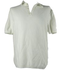 Pánské smetanové pletené tričko s límečkem H&M