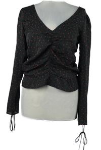 Dámská černá srdíčkovaná crop halenka H&M