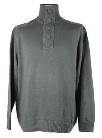 Pánský šedý svetr se stojáčkem Grey Connections 