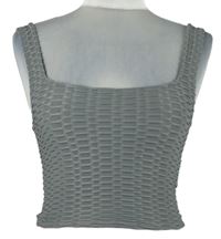 Dámský šedý vzorovaný crop top Amisu 