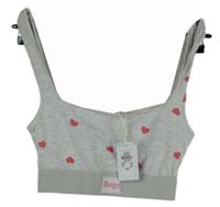 Nové - Dámský šedý srdíčkovaný crop top Primark 