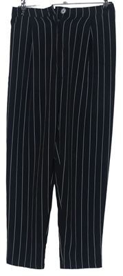 Dámské černé proužkované volné kalhoty zn. H&M