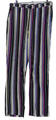 Dámské barevně pruhované volné kalhoty Damart 