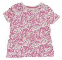 Bílo-růžové tričko Primark