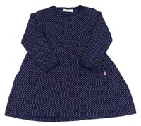 Tmavomodré puntíkaté bavlněné šaty Jojo Maman Bebé