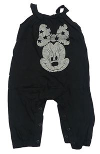 Černý bavlněný kalhotový overal s Minnie Disney