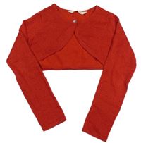 Červené třpytivé svetrové bolerko H&M
