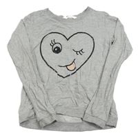 Šedé mikinotriko se srdíčkem H&M
