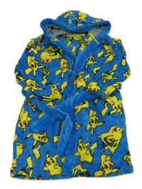 Modrý chlupatý župan s Pikachu a kapucí Next