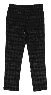 Černé kostkované třpytivé elastické kalhoty Next