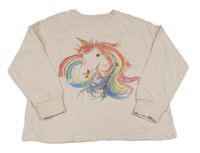 Světlerůžová oversize mikina s jednorožcem Next