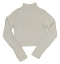 Bílý žebrovaný crop svetr Matalan