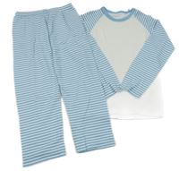 Bílo-modré pruhované pyžamo 