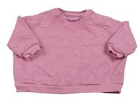 Růžová oversize mikina se srdíčky George