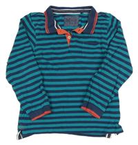 Modré pruhované polo triko 