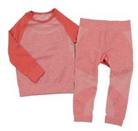 2 set - růžové melírované thermo triko + růžové melírované thermo legíny Lupilu