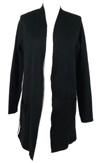 Dámský černý svetrový cardigan s proužky UP2Fashion