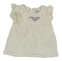 Bílé tričko s výšivkou Kiabi