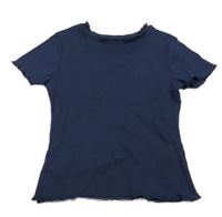 Tmavomodré žebrované tričko Kiki&Koko