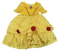 Kostým - Žluté šaty s broží - Bella Disney