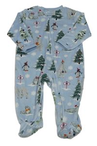 Světlemodrý plyšový overal s ledními medvědy Primark