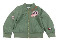 Khaki šusťákový podzimní bomber se srdíčkem H&M