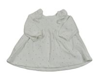 Bílé sametové šaty s hvězdami a volánky M&S