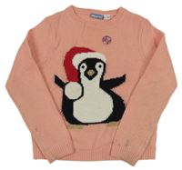 Světlerůžový svetr s tučňákem Pepperts