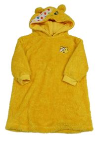 Žluté chlupaté šaty s Pudseym a kapucí George