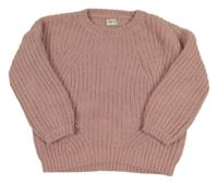 Světlerůžový žinylkový svetr F&F