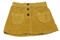 Hořčicová manšestrová sukně Tu