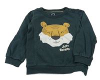 Tmavozelená mikina s tygrem C&A