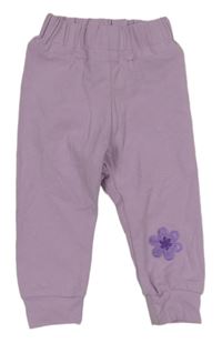 Levandulové tepláky s květem 