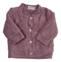 Starorůžová sametová žebrovaná zateplená propínací mikina Ergee