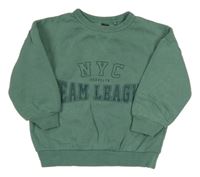 Zelenošedá oversize mikina s nápisem F&F