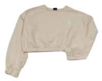 Světlerůžová crop mikina s potiskem George